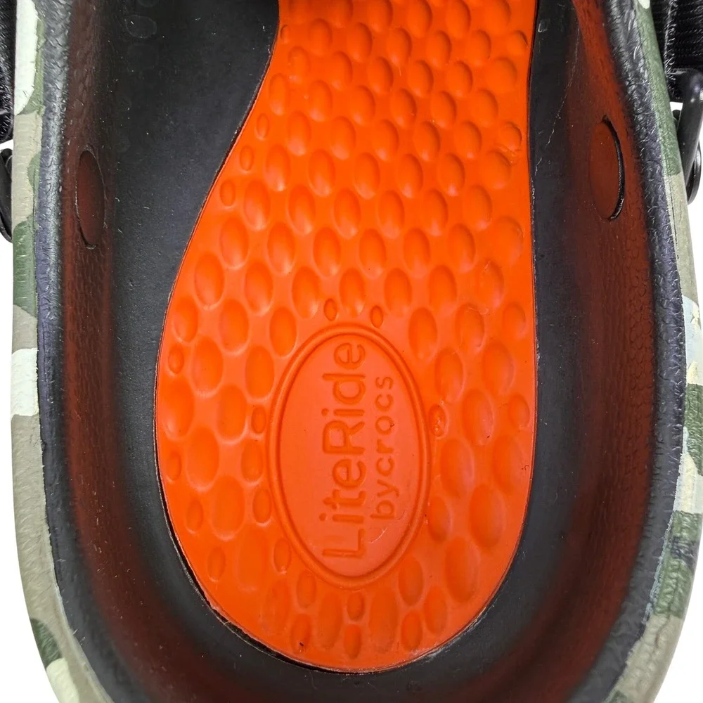 Crocs Bistro Pro LiteRide Work Clog Mens 10 Camouflage Slip On Backstrap
